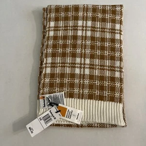 Timberland White/Brown Houndstooth Plaid Scarf NWT - Picture 1 of 3