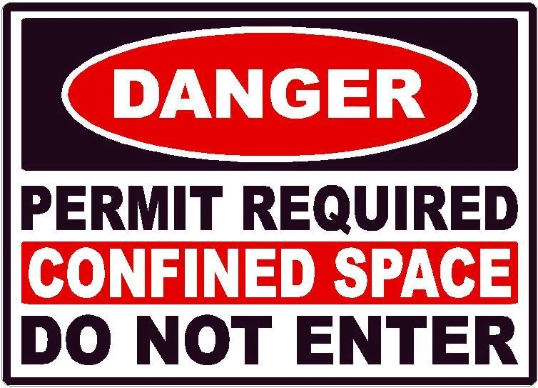 DANGER CONFINED SPACE PERMIT REQUIRED SAFETY SIGN STICKER OSHA CONSTRUCTION - Image 1 of 1