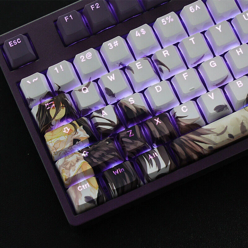 Overlord Albedo Transparent RGB 108Keys PBT OEM Keycaps for Mechanical Keyboard  - Image 1 of 4