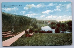 Postal vintage de Marshall, Michigan, campo, vistas - Imagen 1 de 2