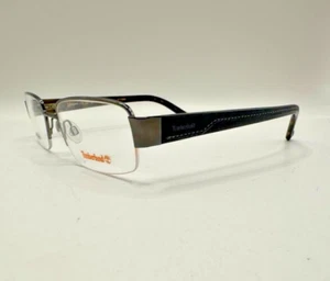 Timberland Half Rim Eyeglasses Frames TB 1127 col F94 Black Leather 54-19-140 - Picture 1 of 12