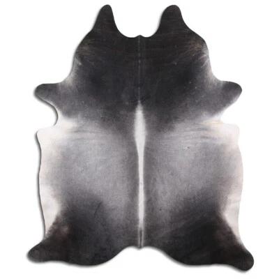 Alfombra de cuero de vaca real gris oscuro talla 6 por 7 pies, calidad superior, tamaño grande Foto 1 de 4