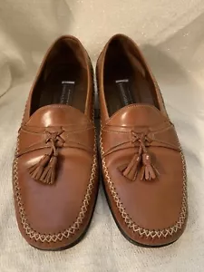 "Mocasines/zapatos sin cordones Johnston & Murphy 20-1860 de cuero marrón con borla 11,5"" usados en excelente estado" - Imagen 1 de 19