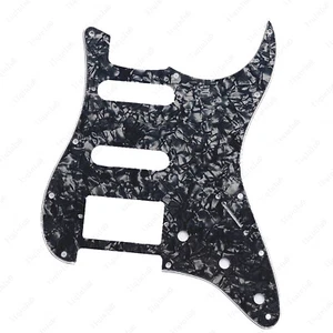 11-Holes Guitar Pickguard HSS 3 Ply Single Humbucker For Fender SQ Strat B Pearl - Picture 1 of 3