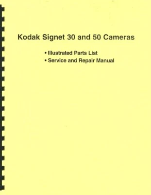 Cámaras Kodak Signet 30 y 50 servicio, reparación y reimpresión manual de piezas Foto 1 de 3
