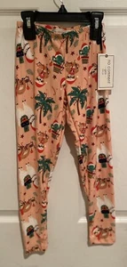 Girls Christmas Leggings, Llamas Sloths Palm Trees & Cactus Leggings - Picture 1 of 11