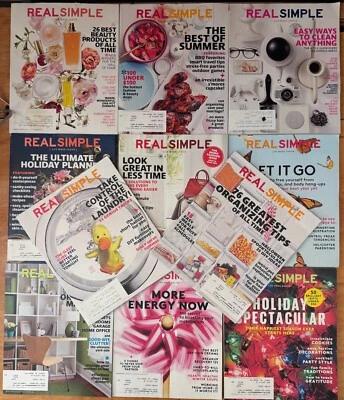Real Simple Magazine Lot of 11 2014-2015 Lifestyle Entertaining Food Organizing - Image 1 of 4