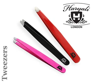 Professional Matt Black Eyebrow Tweezers Slanted Tip Stainless Steel Beauty Tool - Picture 1 of 4