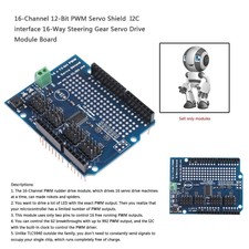 16 Channel Shield Module 12-bit PWM Servo Shield Driver-I2C Board for Arduino