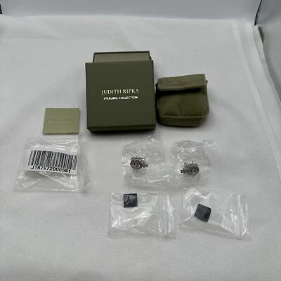 Pendientes Judith Ripka Sterling Diamonique Rocío Gota Botón Perforados Foto 1 de 4