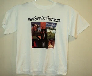 Save Our Farms Canada NEW 2 Sided White T Shirt Size XL Extra Large - Picture 1 of 4