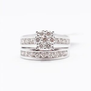 New w/Tags 14K White Gold Rings with IGI Natural Diamonds (Size 6.75) - BBS1556