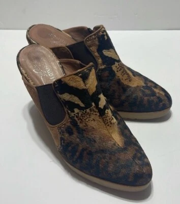 Donald J Pliner Ingrid Animal Print Cabelo de Bezerro Couro Wedges Tamanho 9 - Imagem 1 de 4