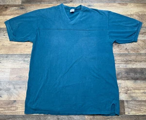 Vintage Jerzees Blank Green Jersey Style T Shirt Made In USA Mens Large - Picture 1 of 18