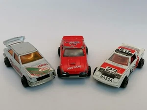 Majorette 3x 212 Ford Escort XR3i 220 Ford Mustang SVO 257 Mazda RX7 Diecast - Picture 1 of 7