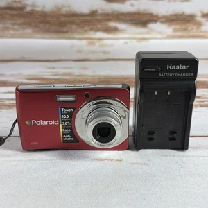 Fotocamera digitale Polaroid T1035 10MP rossa testata con batteria e caricatore compatta - Foto 1 di 5