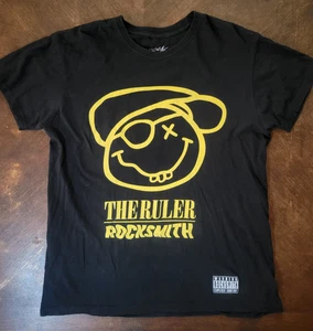 The Ruler Rocksmith T-Shirt Mens Large Black Yellow Graphic Print Short Sleeve - Picture 1 of 6
