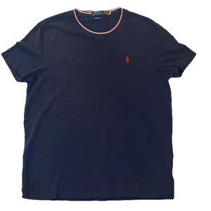 Polo Ralph Lauren Shirt Mens XL Navy Blue Custom Slim Fit Short Sleeve Shirt - Picture 1 of 14