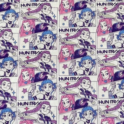 K-Pop Demon Hunters Character Fabric Polycotton Fat Quarter - Image 1 of 3