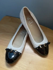 Ballerine AGL donna bianche taglia 40/9 pelle trapuntata nera punta cappuccio made in Italy - Foto 1 di 10