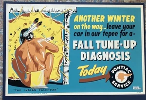 Vintage Native Original Genuine GM Pontiac Poster 38x25” Tune-Up Service - Picture 1 of 5