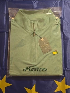 Pullover verde con cremallera de 1/4 cuarto Masters Tech 2025 para hombre talla grande nuevo con etiquetas - Imagen 1 de 4