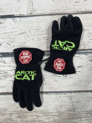 Guantes de montar de vellón negros/verdes para carreras motos de nieve tope de viento Arctic Cat de colección Foto 1 de 4