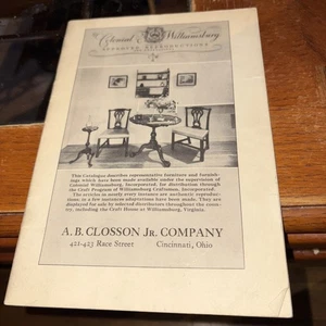 1937 Colonial Williamsburg Approved Reproductions And Adaptations AB Closson Co - Bild 1 von 6