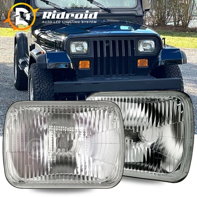 2PC 5X7/7X6 LED Headlights For Jeep Cherokee XJ 1984-2001 Wrangler YJ 1986-1995 - Image 1 of 4