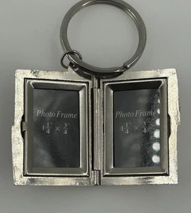 Photo Keychain Stainless Steel Heavy Opens Up Key Ring Fob Picture Frame - Bild 1 von 5