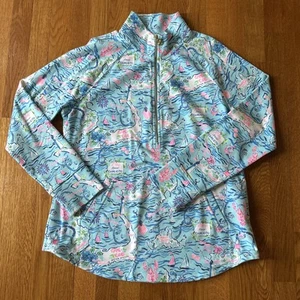 LILLY PULITZER ACTIVE Q-ZIP - RARE Cape Cod & Martha’s Vineyard Pattern - Large - Picture 1 of 8