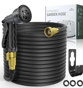Erweiterbarer Gartenschlauch 100ft Flexibler Wasserschlauch mit Multifunktions-Sprühdüse - Bild 1 von 13