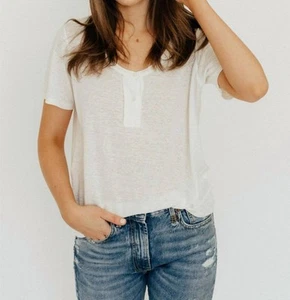 R13 low neck henley tee size L - Picture 1 of 4