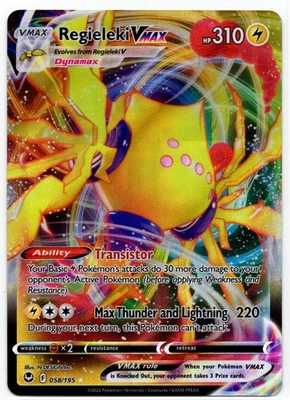 Pokemon - Silver Tempest Regieleki VMAX 058/195 NM - Image 1 of 2