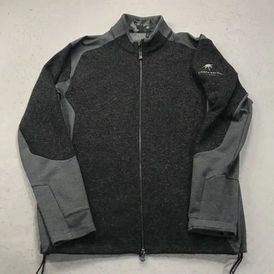 Chaqueta de Golf Greyson Para Hombres XL Gris Sequoia Lana de Lujo Cremallera Completa Logo Costa Palmas Foto 1 de 4