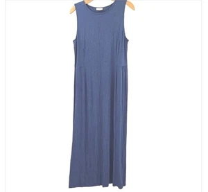 J. Jill Kleid Größe L Blau Maxi Jersey Stretch Lang Freizeit  - Bild 1 von 12