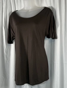 T-shirt GAP vintage col rond manches volantes marron XS 88-12 - Photo 1/12