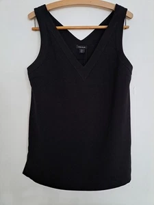 BNWT Karen Millen Black Crepe Sleeveless Top 10 Tailored Tank Layering - Picture 1 of 8