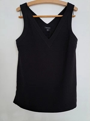 BNWT Karen Millen Black Crepe Sleeveless Top 10 Tailored Tank Layering - Image 1 of 4