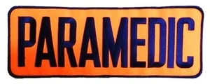 Parche Paramédico Bordado Naranja Azul Marino 4 x 11 Chaqueta Emblema Trasero Cosido Nuevo - Imagen 1 de 5
