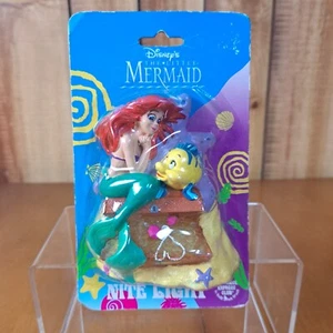 Vintage Disney Little Mermaid Ariel And Flounder Nite Light Night Light New - Picture 1 of 7