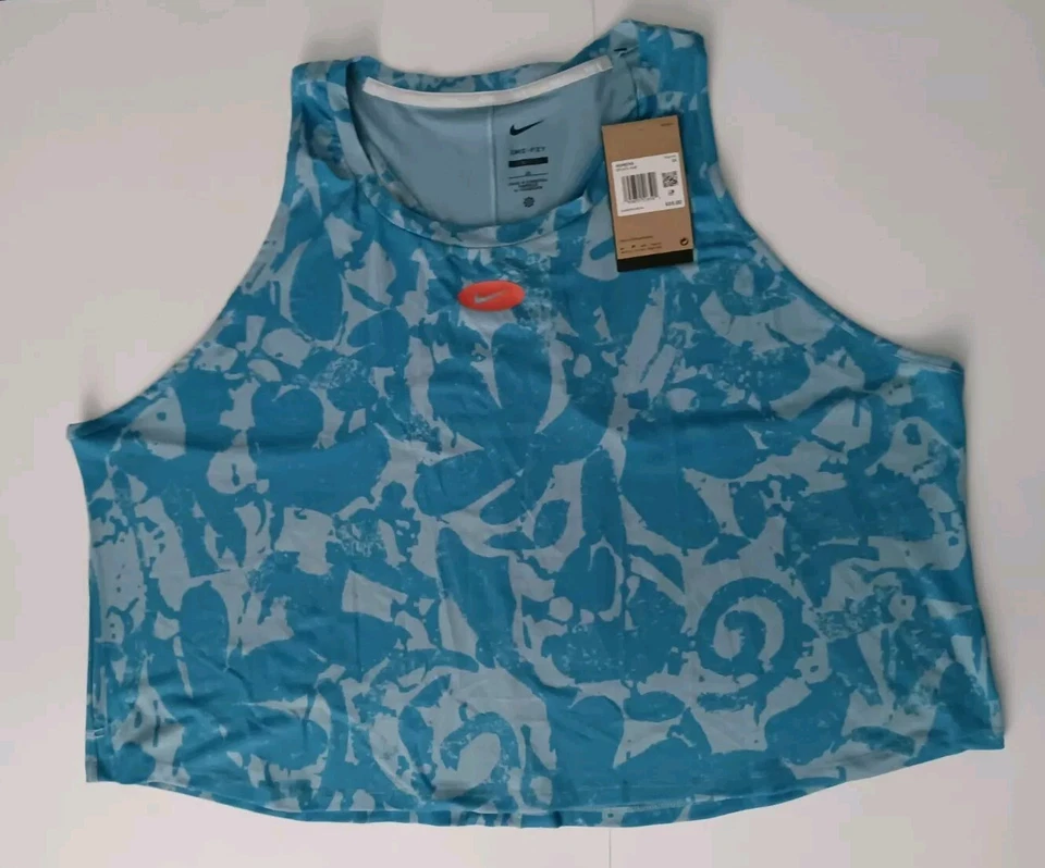 Nike women t-shirt tee shirt DR1471-446 train slim dri fit Plus blue 2X