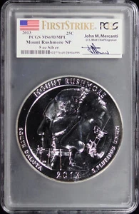 2013 Mount Rushmore NP Silver ATB 25C 5oz PCGS MS-69 DMPL First Strike Mercanti - Picture 1 of 2