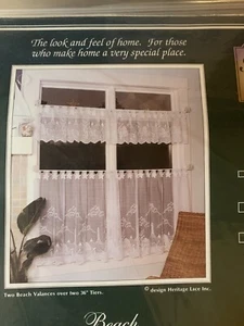 HERITAGE SPITZENVORHÄNGE STRAND 60" X 24" ETAGE ECRU (BEIGE) NEU HERGESTELLT IN DEN USA - Bild 1 von 10