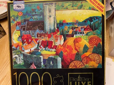 Puzzle completo A View From Corfe Castle Dorset Big Ben Luxe 1000 piezas + póster NUEVO Foto 1 de 3