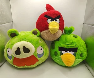 Set of (3) Angry Bird Character Plush Green Red Bird Pig 2012 & 2010 *PLS READ* - Picture 1 of 10