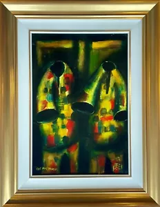 PRO HART ORIGINAL PAINTING "THE POOR MINERS" 50 x 34 CM - Picture 1 of 4