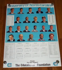 1990-91 UNC Tar Heels Basketball Poster 1990-1991 NCAA FINAL FOUR TEAM - Picture 1 of 6