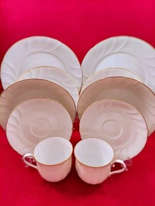 2 Mikasa Wedding Band 5pc Place Settings Dinner, Salad, Soup, Cup Saucer Japan - Picture 1 of 7