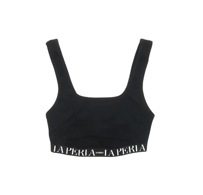 Logotipo feminino La Perla L120414 preto com nervuras zona de conforto bralette tamanho P - Imagem 1 de 4